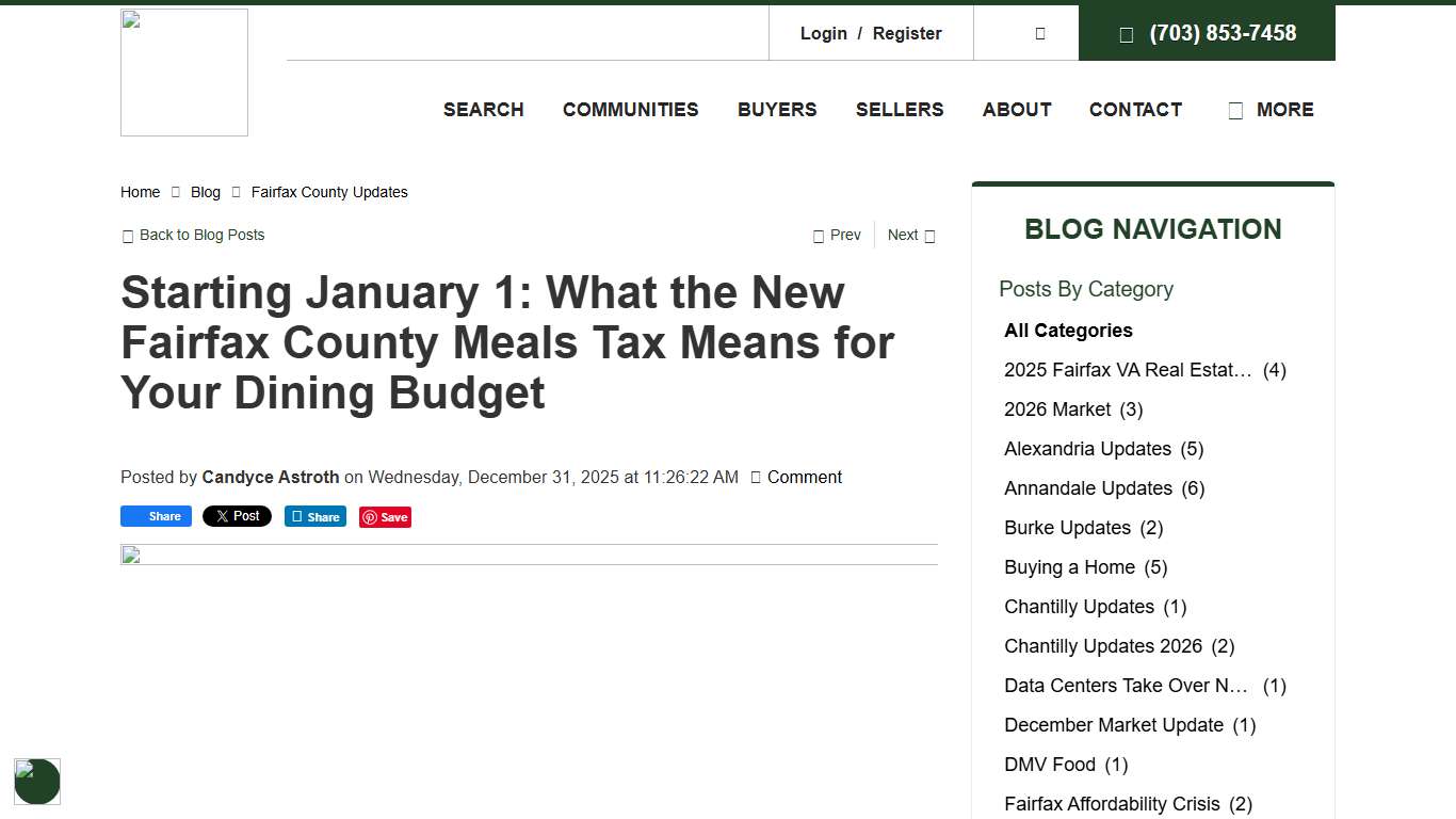 Fairfax County Meals Tax 2026: What It Costs You