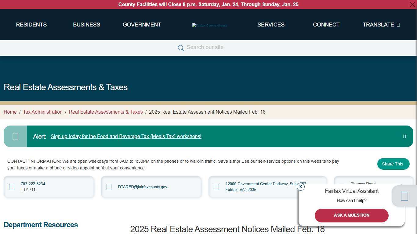 2025 Real Estate Assessment Notices Mailed Feb. 18 Tax Administration